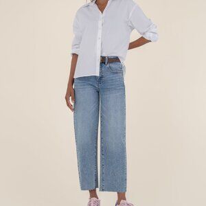 Kut from the Kloth Gwen High Rise Wide Leg, Petite Size 6P6P / Acute W/Medium Ba